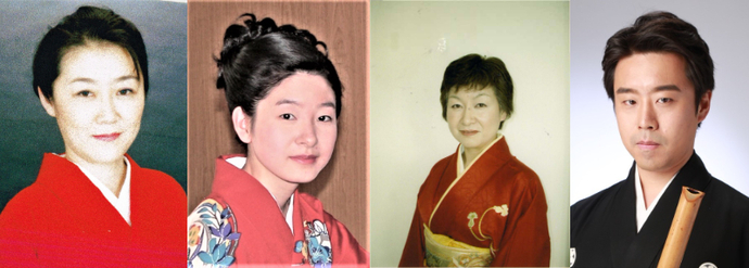 石井まなみ(箏)、安藤珠希(箏)、山崎忍(箏)、友常毘山(尺八)