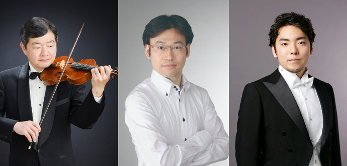 写真：（左から）桐山建志(Vn)、大塚直哉(Org, Cemb)、小池優介(Br)