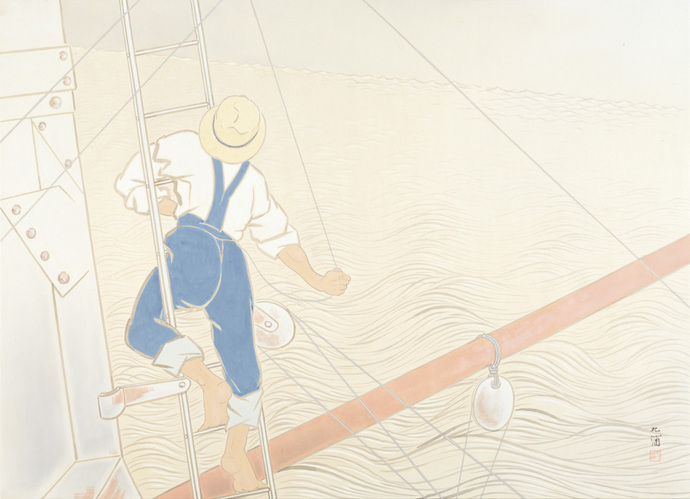 作品:野田九浦《船仕事》