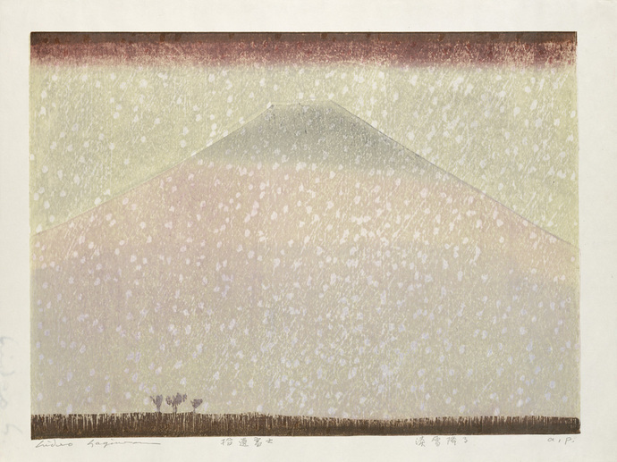 作品:拾遺富士 淡雪降る