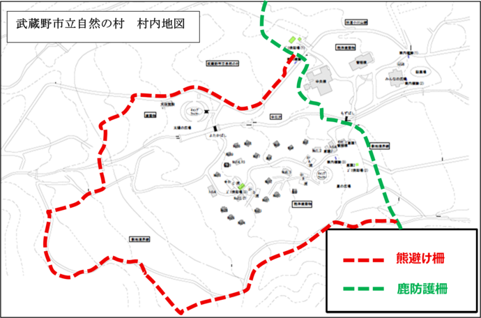 クマ避け電気柵の設置位置
