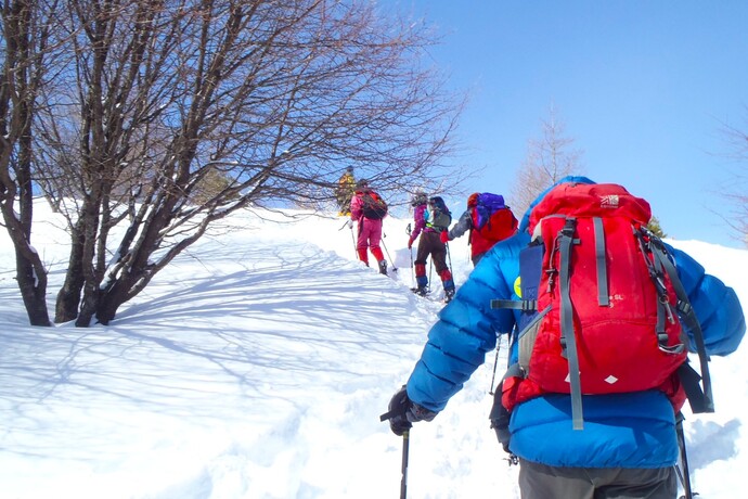写真:スノーシューハイクの様子