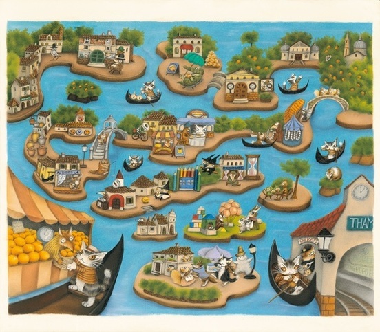 イラスト：海に浮かぶ島