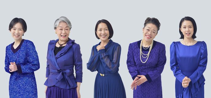 『沼の中の淑女たち』ビジュアル　左から森川由樹、阿知波悟美、羽田美智子、柴田理恵、長尾純子