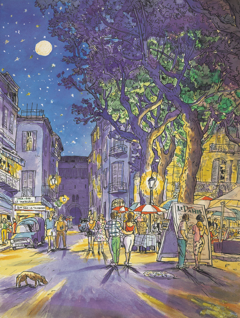 夜のカフェ